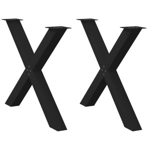 vidaXL Eettafelpoten 2 st X-vormig 90x(72-73) cm staal zwart