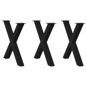 vidaXL Eettafelpoten 3 st X-vormig 70x(72-73) cm staal zwart