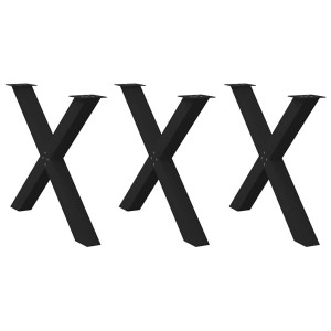 vidaXL Eettafelpoten 3 st X-vormig 90x(72-73) cm staal zwart