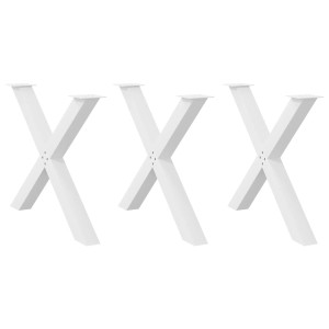 vidaXL Eettafelpoten 3 st X-vormig 90x(72-73) cm staal wit