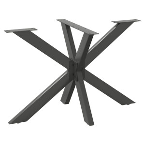 vidaXL Eettafelpoot spider vorm 120x68x(72-73) cm staal antraciet
