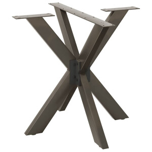 vidaXL Eettafelpoot spider vorm 85x85x(72-73) cm staal naturel
