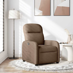 vidaXL Fauteuil verstelbaar stof bruin