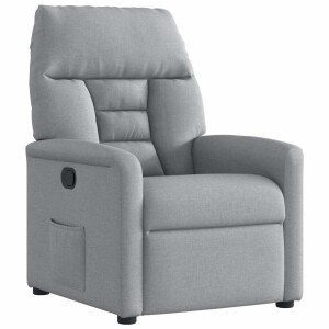 vidaXL Fauteuil verstelbaar stof lichtgrijs