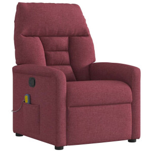 vidaXL Massagestoel verstelbaar stof wijnrood