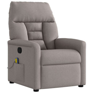 vidaXL Massagestoel verstelbaar stof taupe