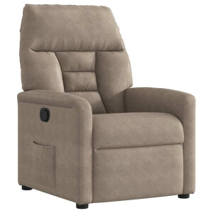 vidaXL Fauteuil verstelbaar microvezelstof taupe