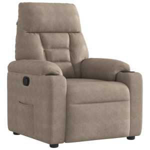 vidaXL Fauteuil verstelbaar microvezelstof taupe