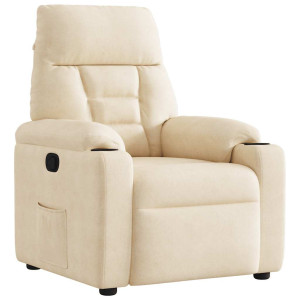 vidaXL Fauteuil verstelbaar microvezelstof beige