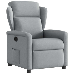 vidaXL Fauteuil verstelbaar stof lichtgrijs