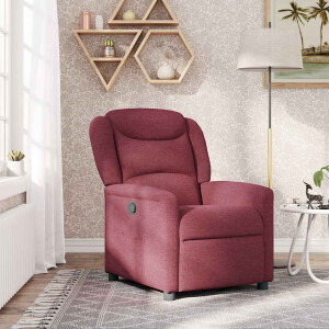 vidaXL Fauteuil verstelbaar stof wijnrood