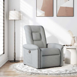 vidaXL Fauteuil verstelbaar stof lichtgrijs