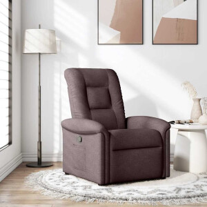 vidaXL Fauteuil verstelbaar stof donkerbruin