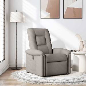 vidaXL Fauteuil verstelbaar stof taupe