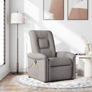 vidaXL Massagestoel verstelbaar stof taupe