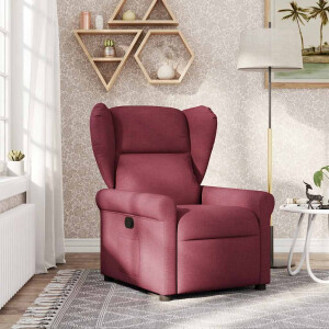 vidaXL Fauteuil verstelbaar stof wijnrood