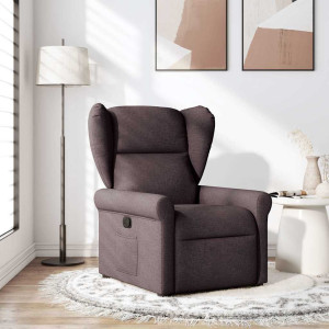 vidaXL Fauteuil verstelbaar stof donkerbruin