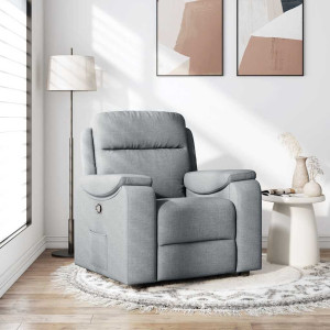 vidaXL Fauteuil verstelbaar stof lichtgrijs