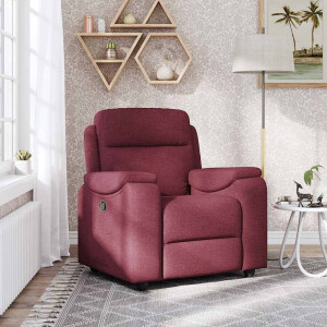 vidaXL Fauteuil verstelbaar stof wijnrood
