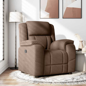 vidaXL Fauteuil verstelbaar stof bruin