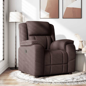 vidaXL Fauteuil verstelbaar stof donkerbruin
