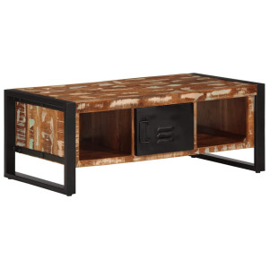 vidaXL Salontafel 90x50x36 cm massief gerecycled hout meerkleurig