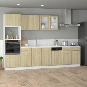 vidaXL 7-delige Keukenkastenset Lyon bewerkt hout sonoma eikenkleurig