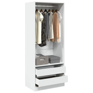 vidaXL Kledingkast 80x50x200 cm bewerkt hout wit
