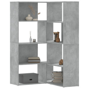 vidaXL Boekenkast 4-laags hoek 85x85x140 cm bewerkt hout betongrijs