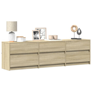 vidaXL Tv-meubel met LED 180x34x50 cm bewerkt hout sonoma eikenkleurig