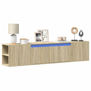 vidaXL Tv-wandmeubel met LED-verlichting 180x31x39,5 cm sonoma eiken