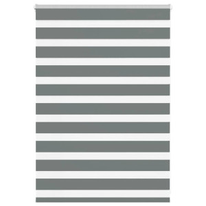 vidaXL Zebra rolgordijn 100x100 cm stofbreedte 95,9 cm donkergrijs