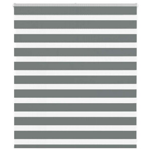 vidaXL Zebra rolgordijn 125x100 cm stofbreedte 120,9 cm donkergrijs