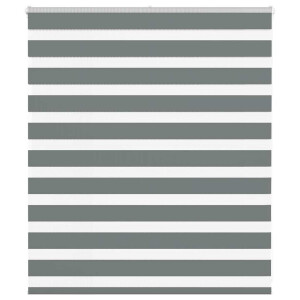 vidaXL Zebra rolgordijn 135x100 cm stofbreedte 130,9 cm donkergrijs