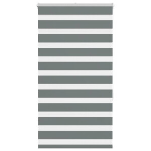 vidaXL Zebra rolgordijn 90x150 cm stofbreedte 85,9 cm donkergrijs