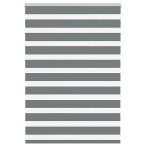 vidaXL Zebra rolgordijn 110x150 cm stofbreedte 105,9 cm donkergrijs