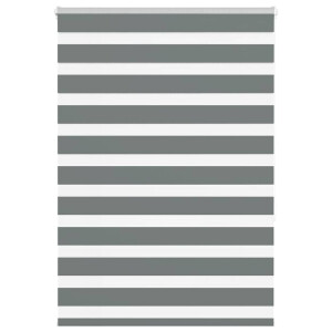 vidaXL Zebra rolgordijn 110x150 cm stofbreedte 105,9 cm donkergrijs
