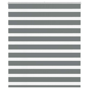 vidaXL Zebra rolgordijn 125x150 cm stofbreedte 120,9 cm donkergrijs