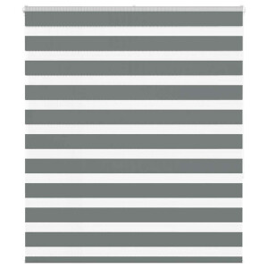 vidaXL Zebra rolgordijn 135x150 cm stofbreedte 130,9 cm donkergrijs