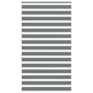 vidaXL Zebra rolgordijn 130x200 cm stofbreedte 125,9 cm donkergrijs