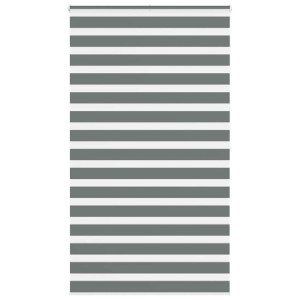 vidaXL Zebra rolgordijn 135x200 cm stofbreedte 130,9 cm donkergrijs