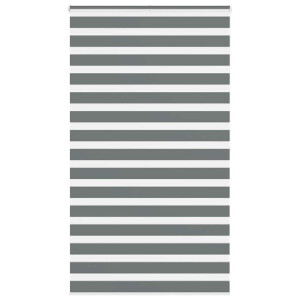 vidaXL Zebra rolgordijn 135x200 cm stofbreedte 130,9 cm donkergrijs