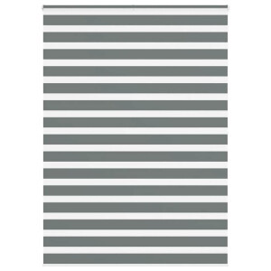 vidaXL Zebra rolgordijn 155x200 cm stofbreedte 150,9 cm donkergrijs