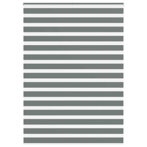 vidaXL Zebra rolgordijn 155x200 cm stofbreedte 150,9 cm donkergrijs