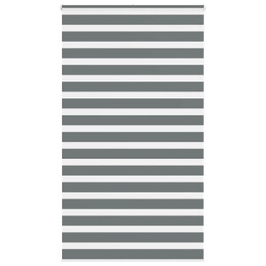 vidaXL Zebra rolgordijn 130x230 cm stofbreedte 125,9 cm donkergrijs