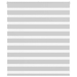 vidaXL Zebra rolgordijn 130x100 cm stofbreedte 125,9 cm lichtgrijs