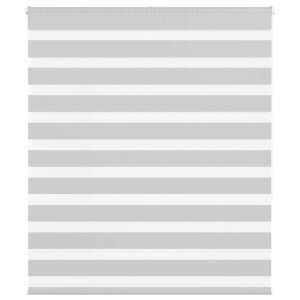 vidaXL Zebra rolgordijn 135x150 cm stofbreedte 130,9 cm lichtgrijs
