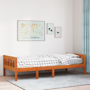 vidaXL Kinderbed zonder matras massief grenenhout wasbruin 90x190 cm