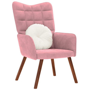 vidaXL Relaxstoel fluweel roze