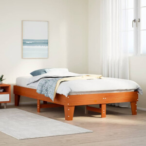 vidaXL Bedframe zonder matras massief grenenhout wasbruin 120x200 cm